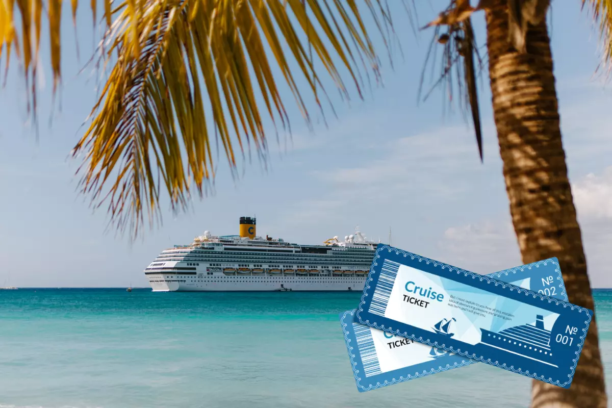cruise ship tickets and a cruise ship sailing