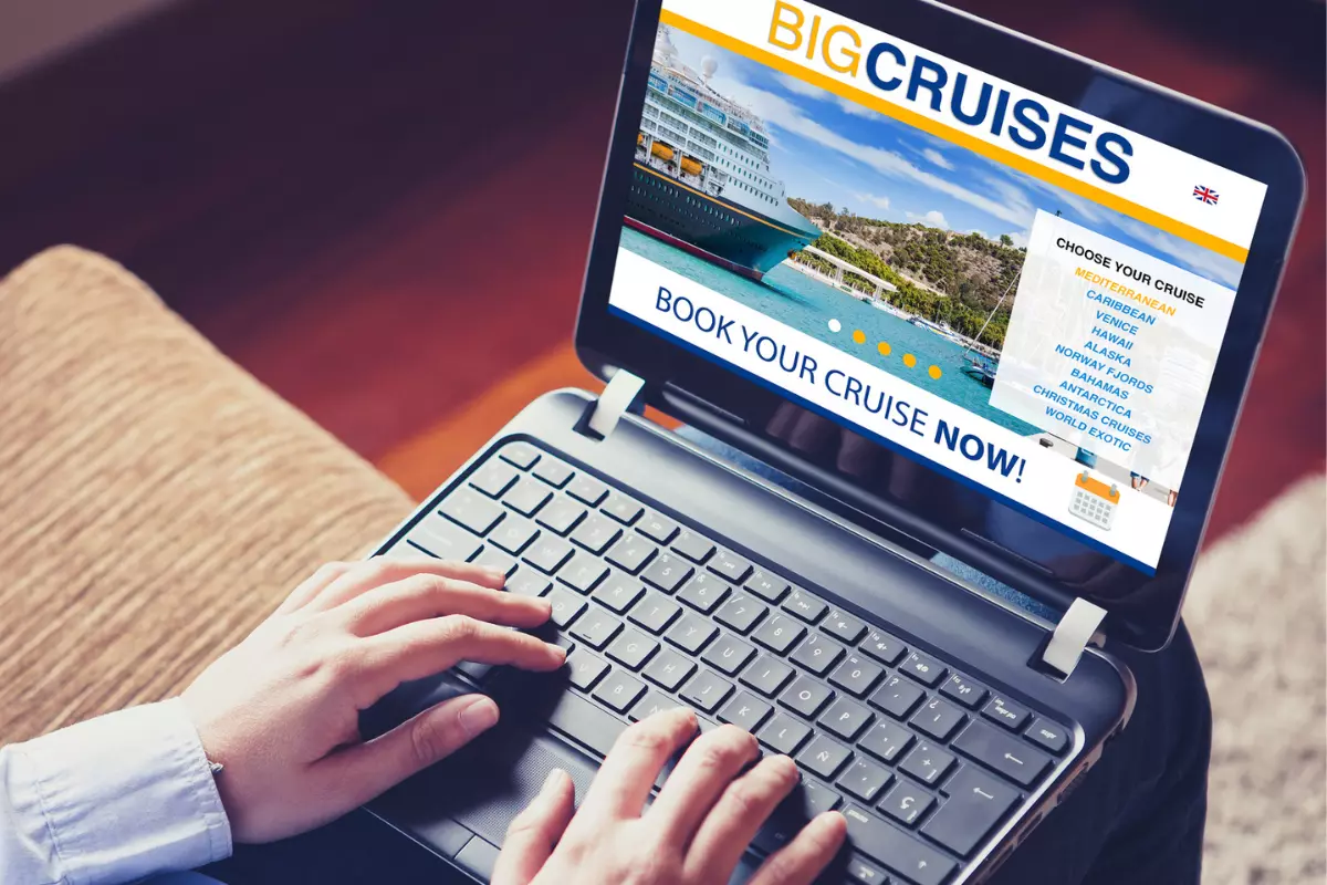 booking a cruise on a laptop